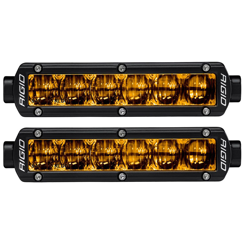 RIGID Industries 6" SR-Series SAE Compliant Fog Light - Black with Yellow Light