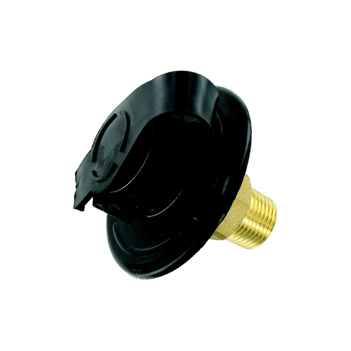 Valterra Flush Mount MPT Plastic Flange Brass Check Valve RV Water Inlet | Includes Screws, Putty Tape & Teflon Tape A01-0169LFVP