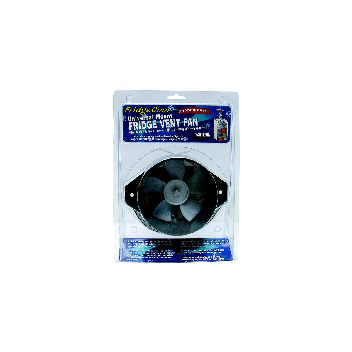 Valterra RV Fridgecool Exhaust Fan with Thermo Switch & Lighted On Off Switch