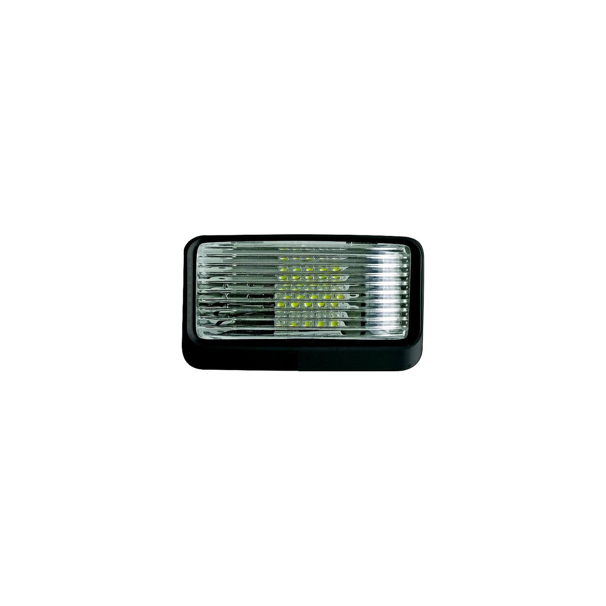 Valterra LED Surface Mt. Porch Light without Switch, Rectangular, Black with Clear Lens