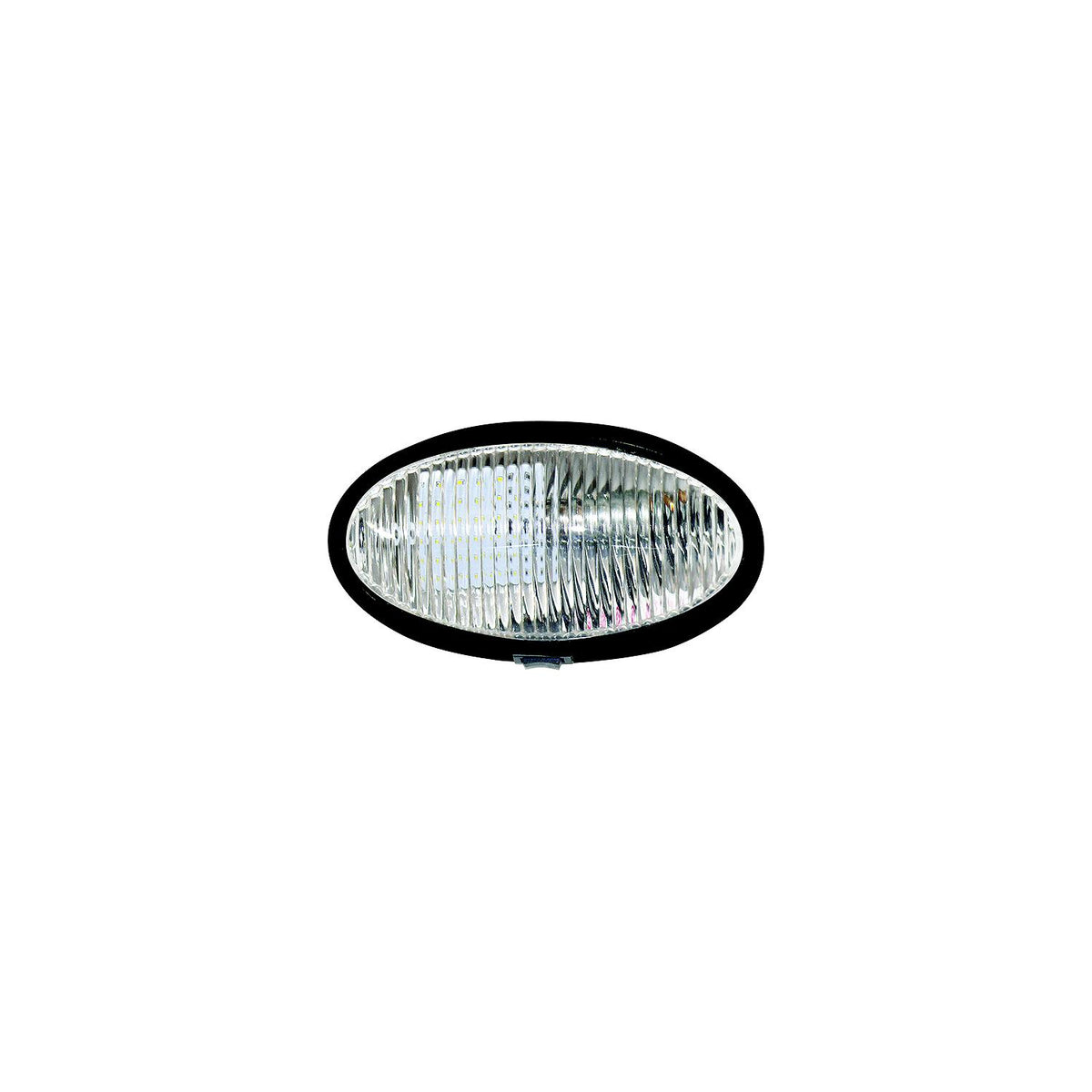 Valterra Oval LED Porch Light with Switch, Black with Clear Lens