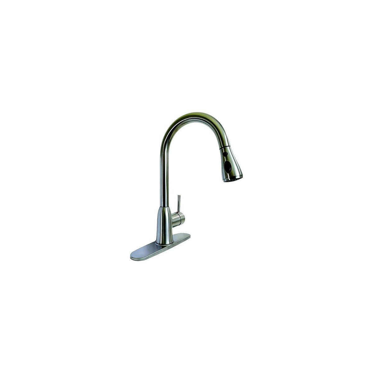 Valterra 8" Premium Power Boost Single Handle Pull Down Kitchen Faucet, Brushed Nickel