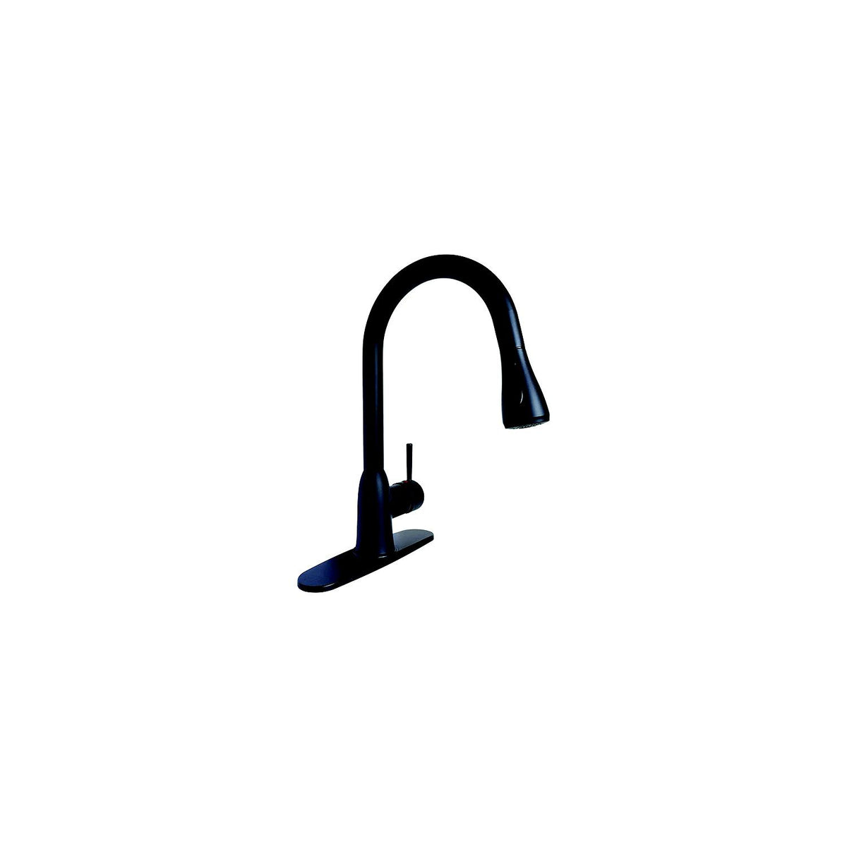 Valterra 8" Premium Power Boost Single Handle Pull Down Kitchen Faucet, Matte Black
