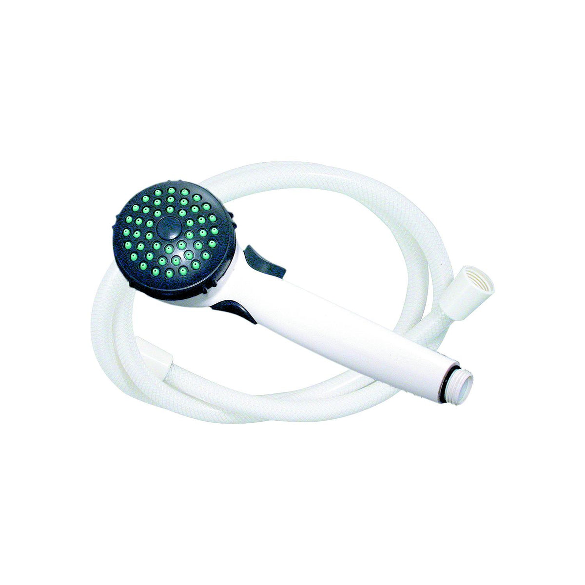 Valterra Phoenix Single Function Hand Held RV Camping Outdoor 60" Metal Shower Hose & Bracket Kit, White