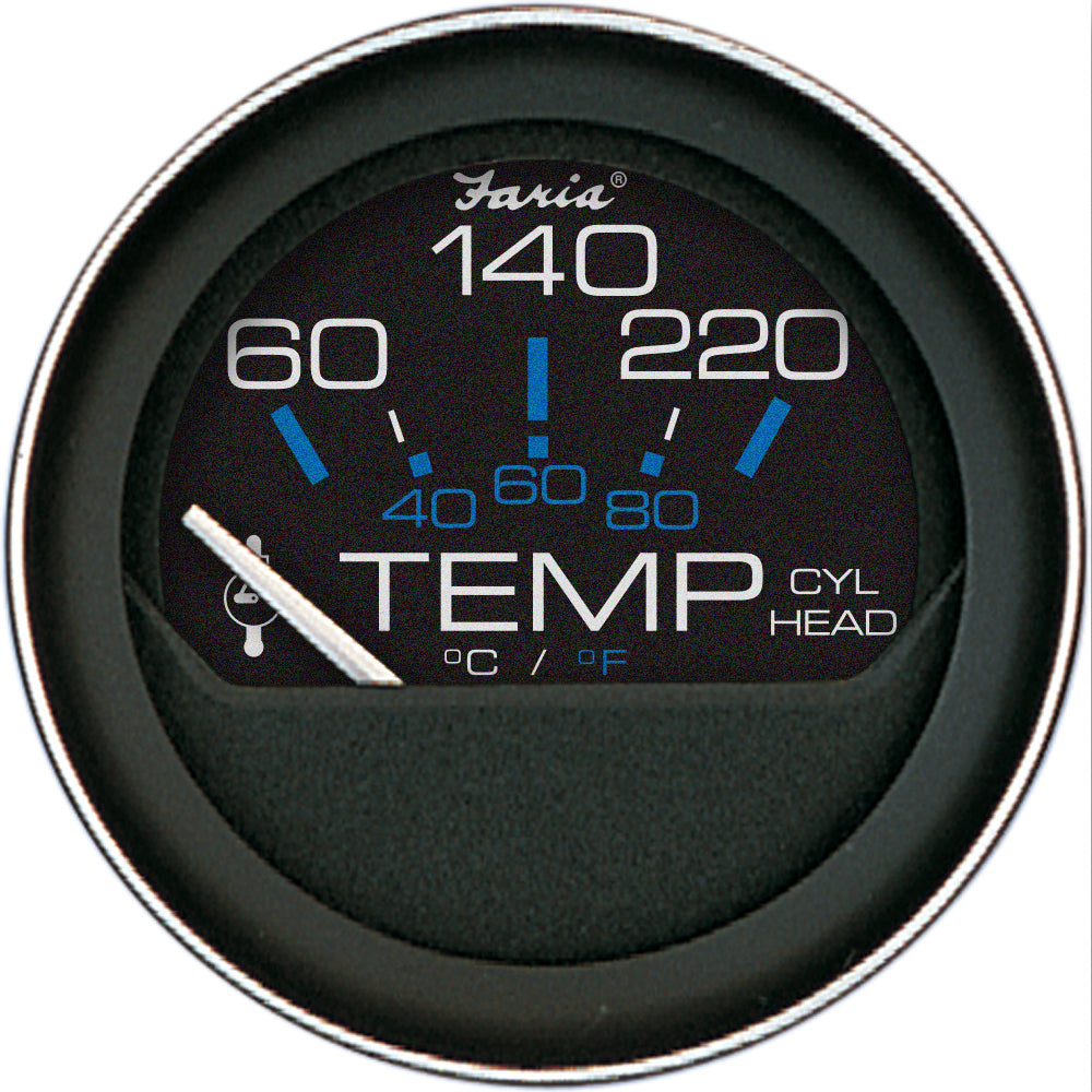 Faria Coral 2" Cylinder Head Temperature Gauge (60-120° F) with Sender