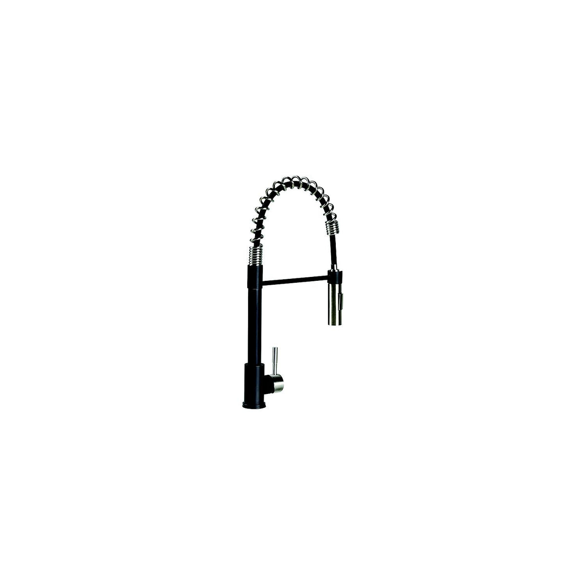 Lippert Coiled Pull Down Faucet, Black/Stainless Steel