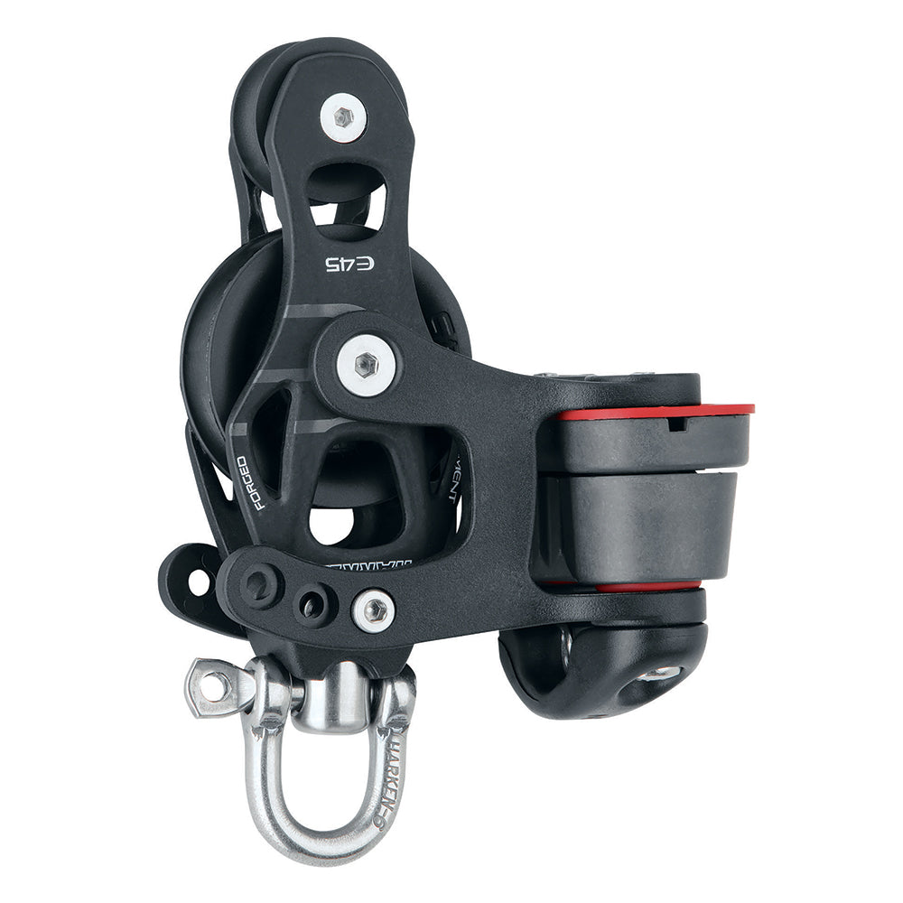 Harken 45mm Single Aluminum Element Fiddle Block with Swivel & 150 Cam Cleat