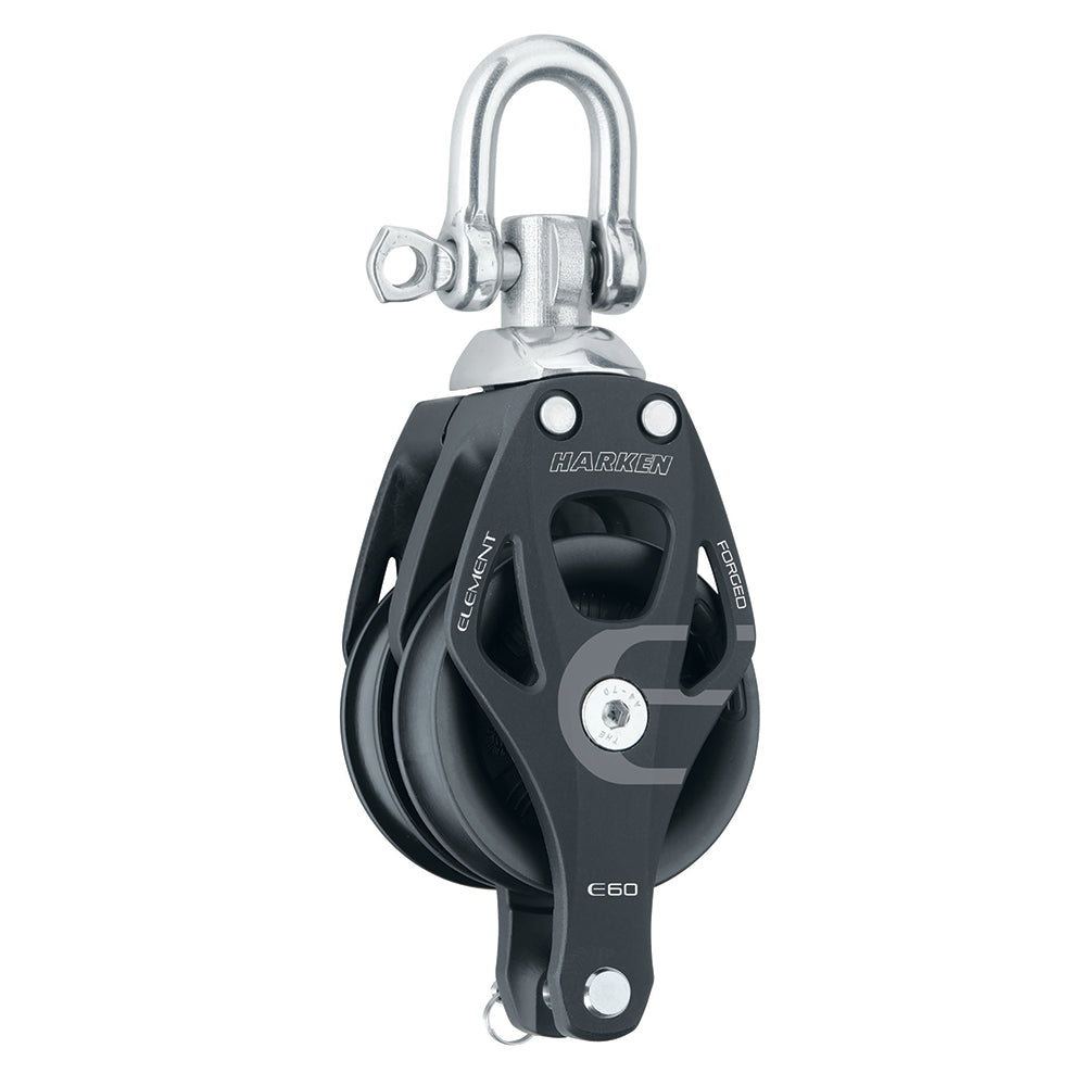 Harken 60mm Double Aluminum Element Block with Swivel & Becket