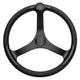 Schmitt Marine Primus Wheel 13.5" Black 3/4" Tapered Shaft with Knob Finger Grips - Black Powder Coat