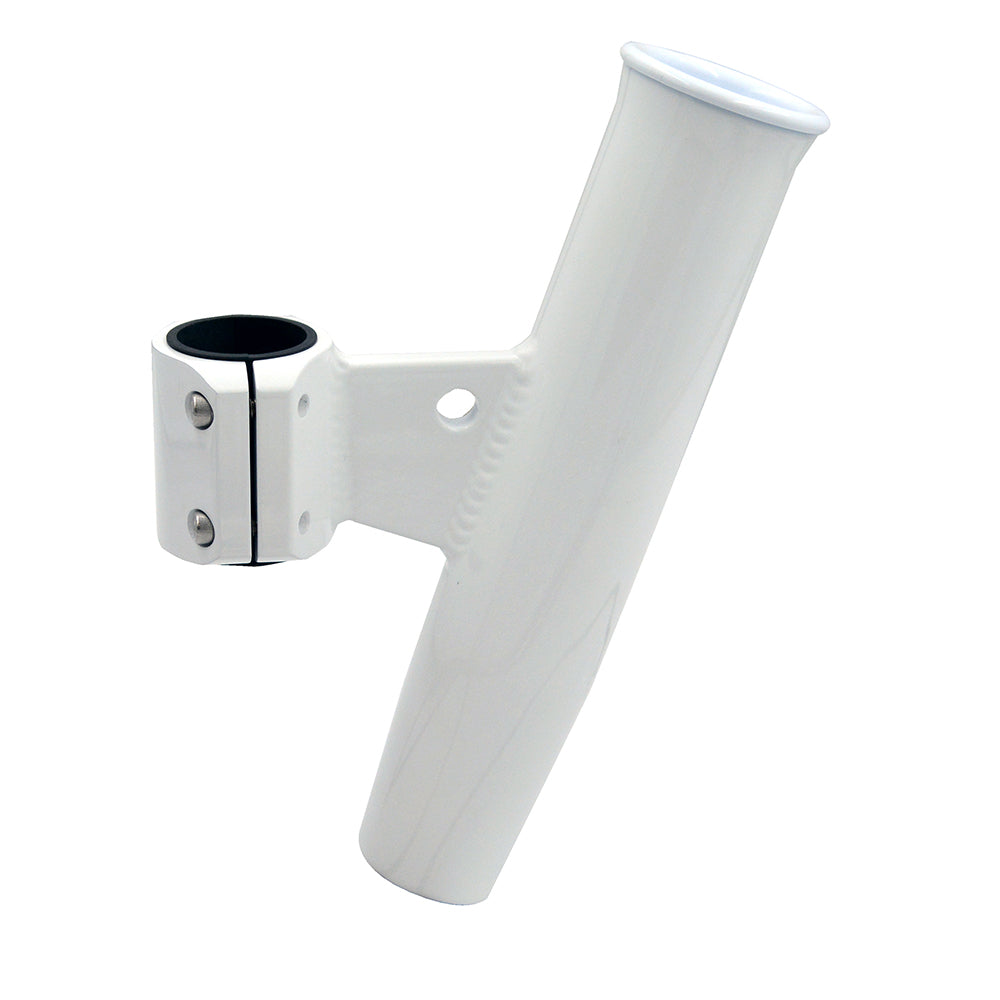 C.E. Smith Aluminum Vertical Clamp-On Rod Holder 1-2/3" OD White Powdercoat with Sleeve
