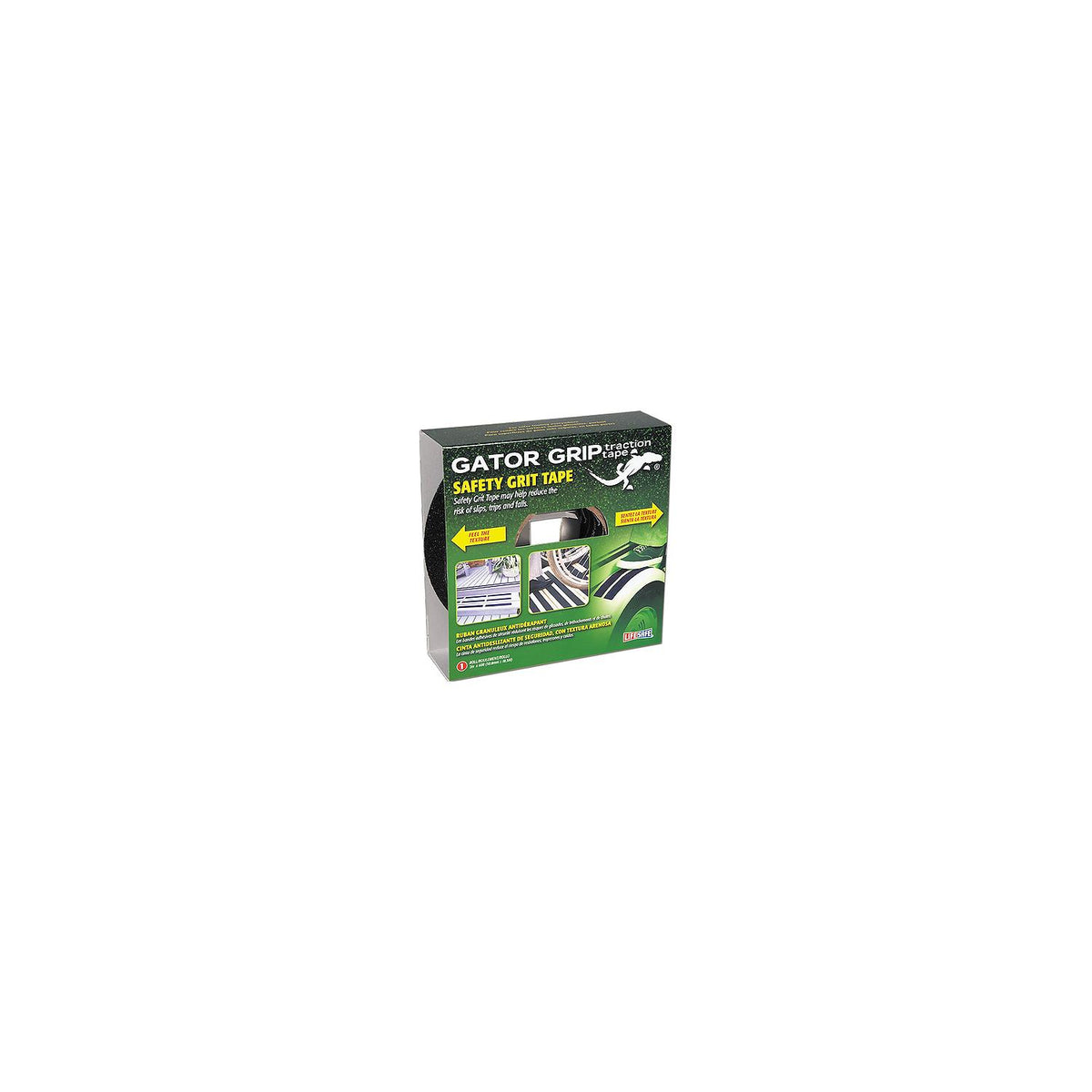 Life Safe Gator Grip Anti-Slip Safety Grit Tape 4" x 60' Black
