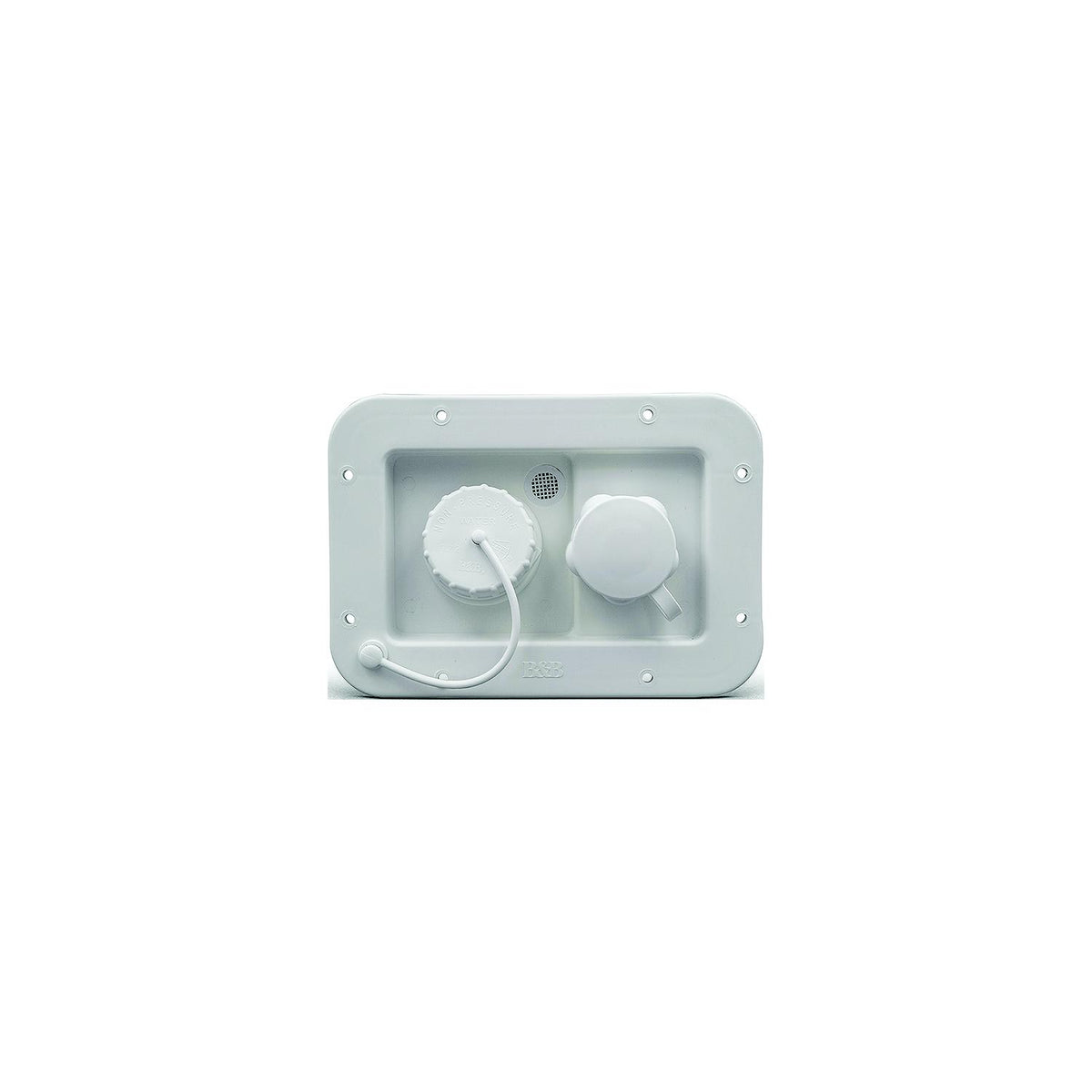 B&B Molders B and B Molders City/Gravity Dish W/ Plastic Check Valve, Polar White