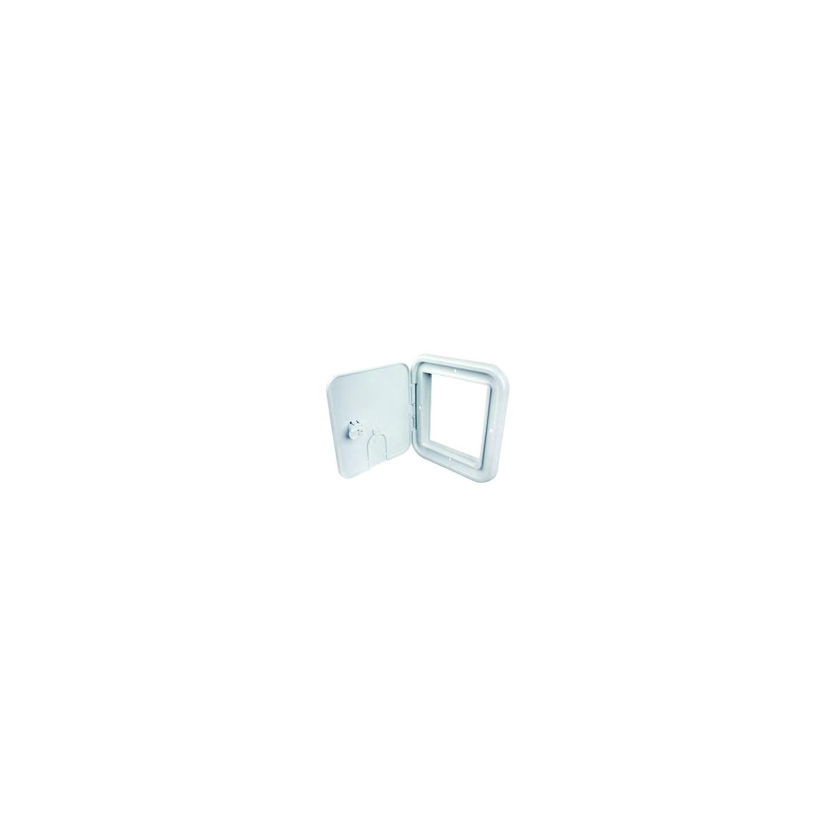 B&B Molders B and B Molders Square Electric Cable Hatch, Small with Open Back and Thumb Latch, Polar White