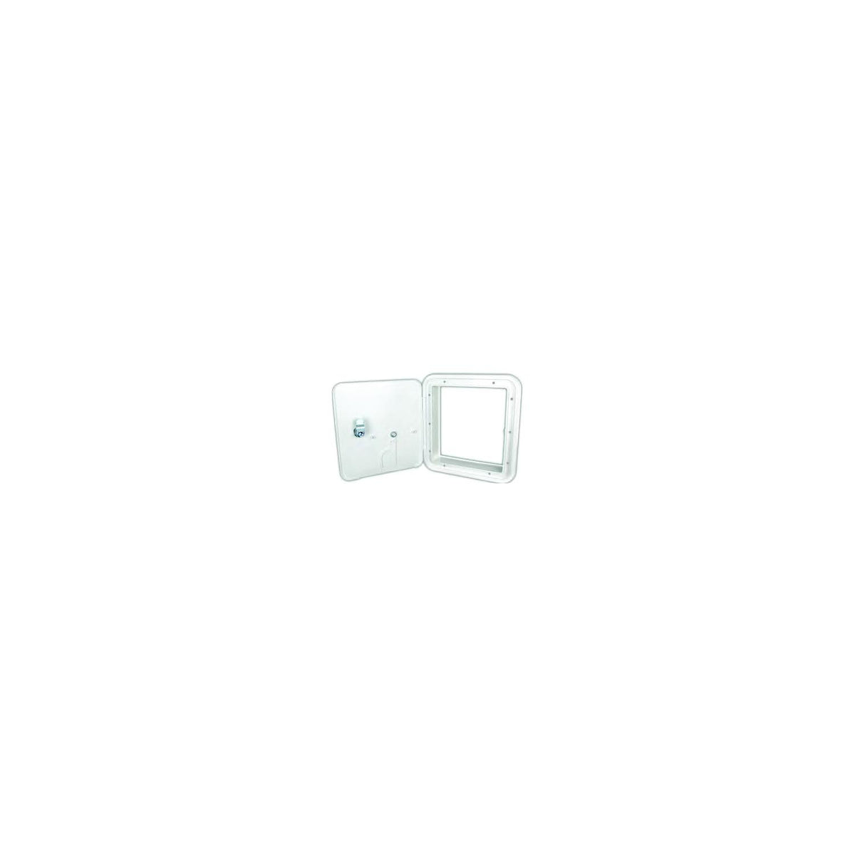 B&B Molders B and B Molders Square Electric Cable Hatch, Large with Open Back and Key Lock, Polar White