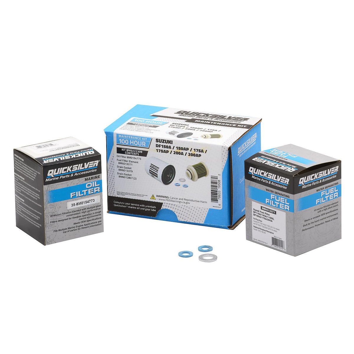 Quicksilver 100 Hour Maintenance Kit, Suzuki DF150A/150AP/175A/175AP/200A/200AP