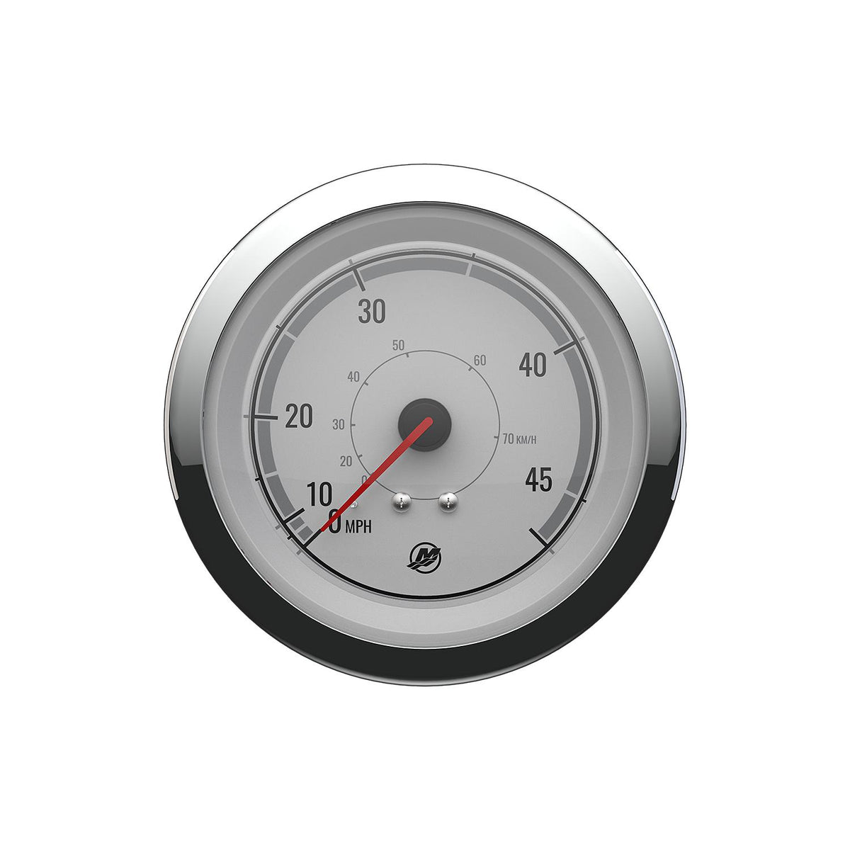 Quicksilver Speedometer (45mph), White/Chrome