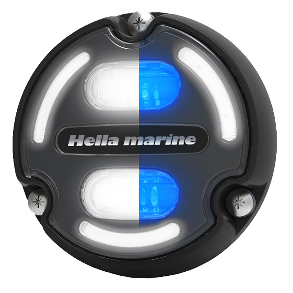 Hella Marine Apelo A2 Blue White Underwater Light - 3000 Lumens - Black Housing - Charcoal Lens with Edge Light