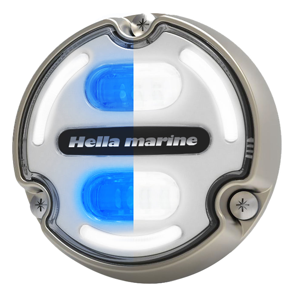Hella Marine Apelo A2 Blue White Underwater Light - 3000 Lumens - Bronze Housing - White Lens with Edge Light