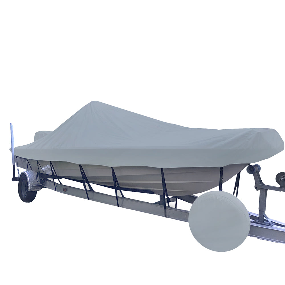 Carver Sun-DURA® Narrow Series Styled-to-Fit Boat Cover for 23.5' V-Hull Center Console Shallow Draft Boats - Grey