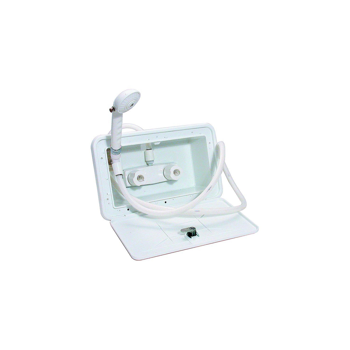 Valterra Phoenix RV Camping Exterior Outdoor Shower with Hatch & Hose PF266201