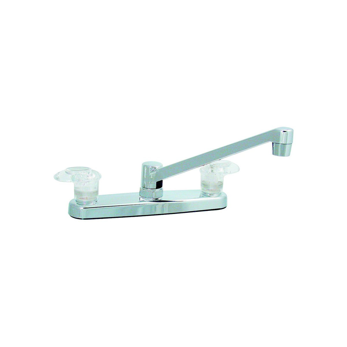 Valterra Catalina Chrome Finish Two Handle 8" RV Kitchen Faucet with Clear Acrylic Knobs