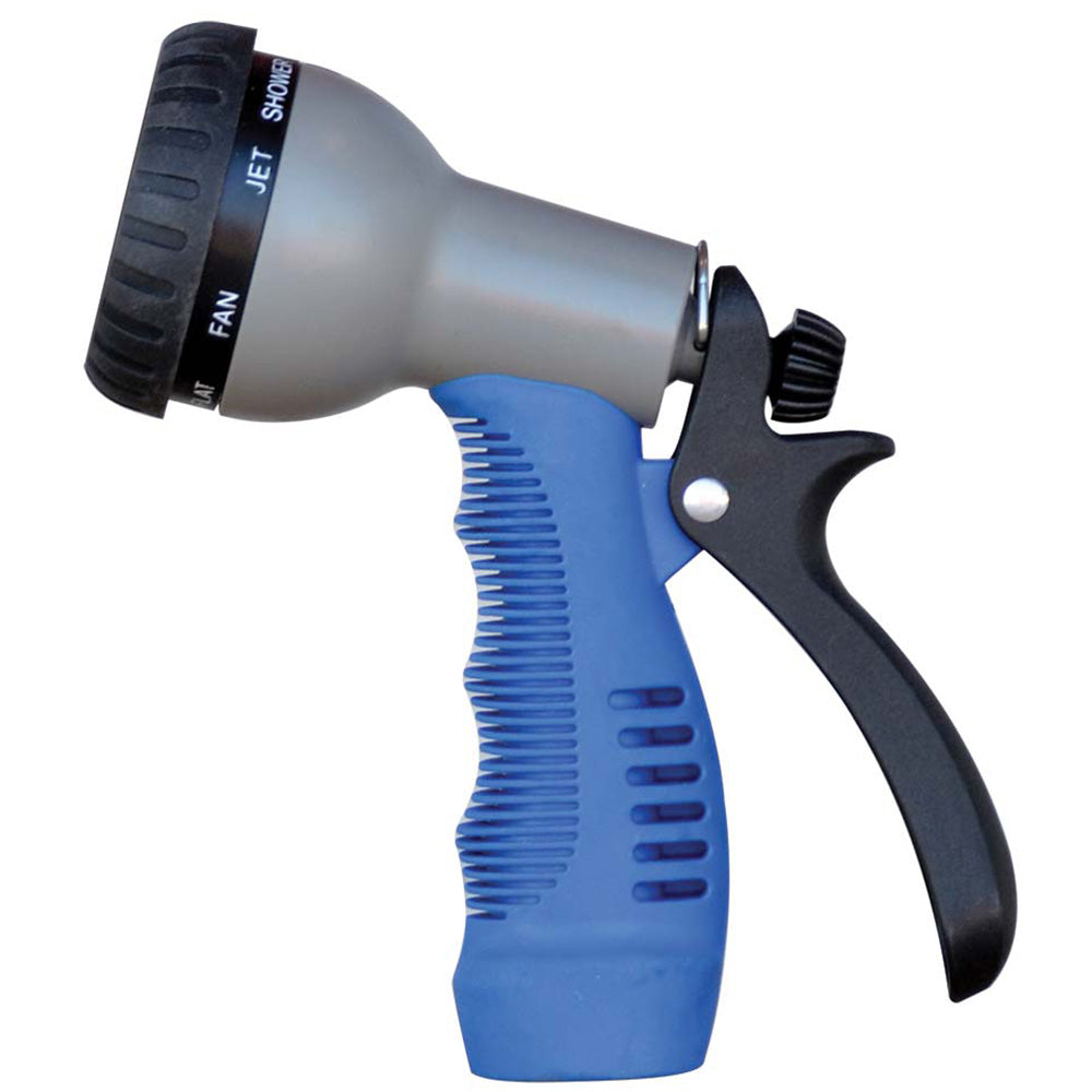 HoseCoil Rubber Tip Nozzle with 9 Pattern Adjustable Spray Head & Comfort Grip