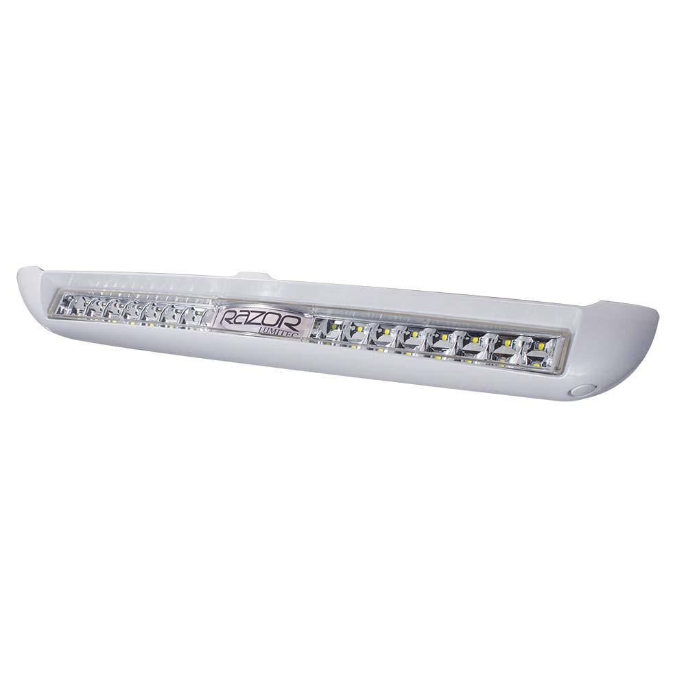 Lumitec Razor Light Bar - Flood - White Housing with Inverted Logo Flush Mount