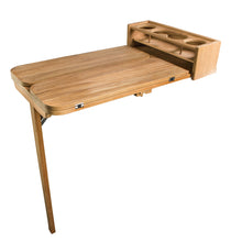 Whitecap Cockpit Table with Folding Leaves & 4 Cupholders - Teak
