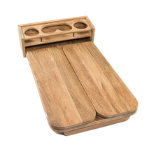 Whitecap Cockpit Table with Folding Leaves & 4 Cupholders - Teak
