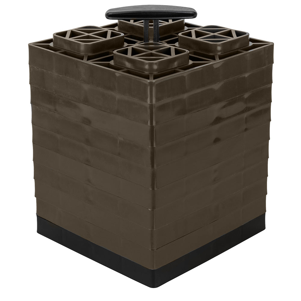 Camco FasTen Leveling Blocks with T-Handle - 2x2 - Brown *10-Pack