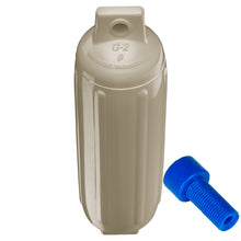 Polyform G-2 Twin Eye Fender 4.5" x 15.5" - Sand with Adapter