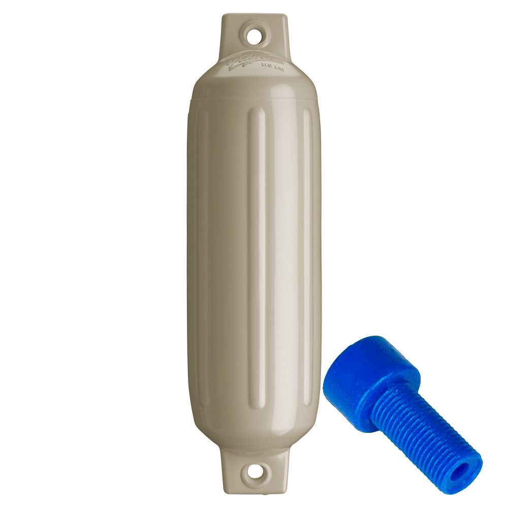 Polyform G-2 Twin Eye Fender 4.5" x 15.5" - Sand with Adapter