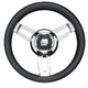 Uflex Morosini 13.8" Steering Wheel - Black Polyurethane with Stainless Steel Spokes & Chrome Hub