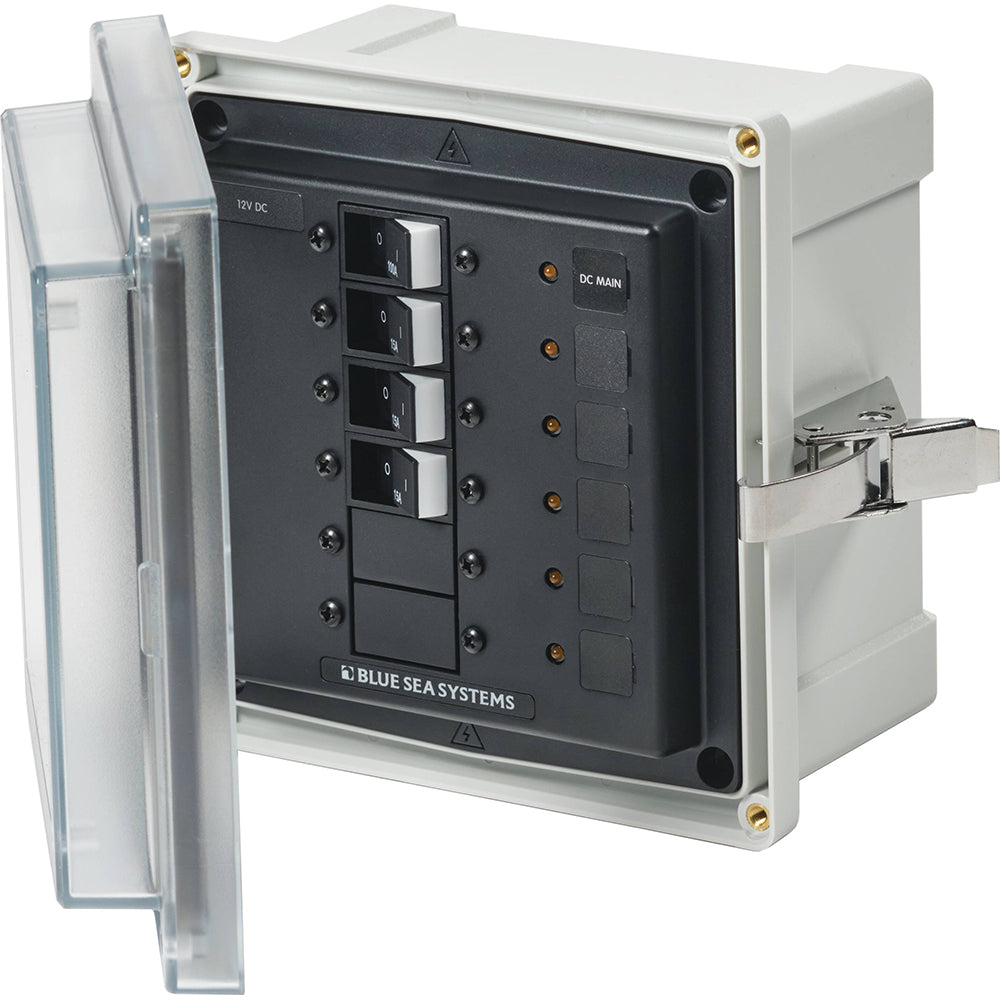 Blue Sea Systems 3133 - SMS Panel Enclosure with Main & 3 Branch (12/24V) - 12/24V DC