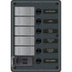 Blue Sea Systems 8121 - 5 Position Contura Switch Panel with Dual USB Chargers - 12/24V DC - Black