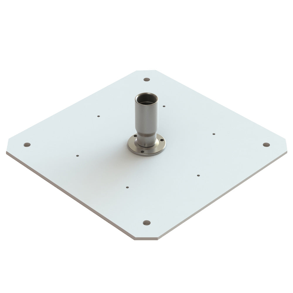 Seaview Starlink Adapter Plate for 24" KVH Domes with Starlink Stainless Steel 1"-14 Threaded Adapter & Stainless Steel Fixed Base