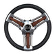 Schmitt Marine Burano Wheel 14" 3/4" Tapered Shaft Burl Polyurethane with Stainless Spoke Includes Center Cap/Nut