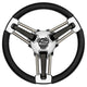 Schmitt Marine Burano Wheel 14" 3/4" Tapered Shaft Black Polyurethane with Stainless Spoke Includes Center Cap/Nut