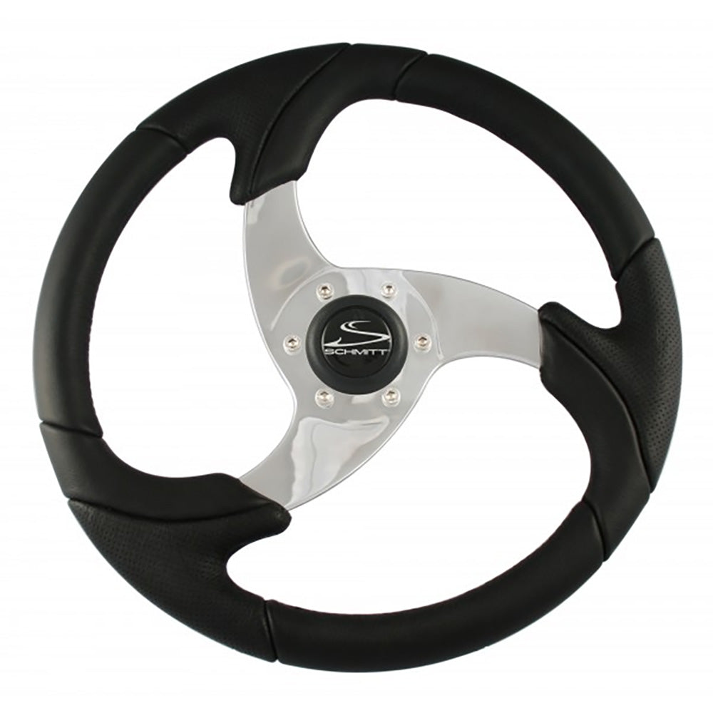 Schmitt Marine Folletto 14.2" Wheel - Black Polished Polyurethane - 3/4" Tapered Shaft with Black Center Cap