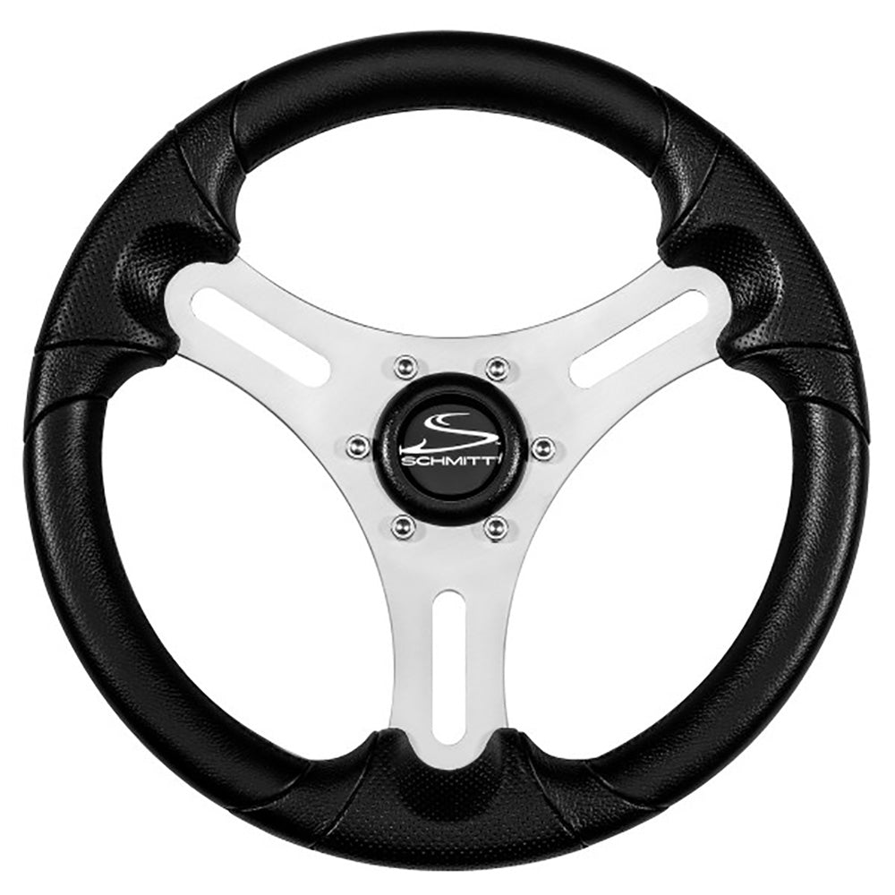 Schmitt Marine Torcello Lite 13" Wheel - Black Polyurethane Wheel with Silver Spokes & Black Cap- 3/4" Tapered Shaft