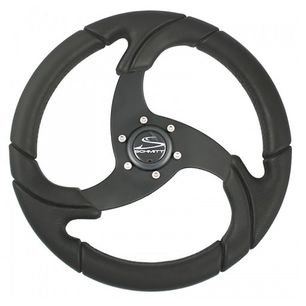 Schmitt Marine Folletto 14.2" Wheel - Black Polyurethane - 3/4" Tapered Shaft with Black Center Cap