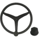 Uflex - V46 - 13.5" Stainless Steel Steering Wheel with Speed Knob & Chrome Nut - Black