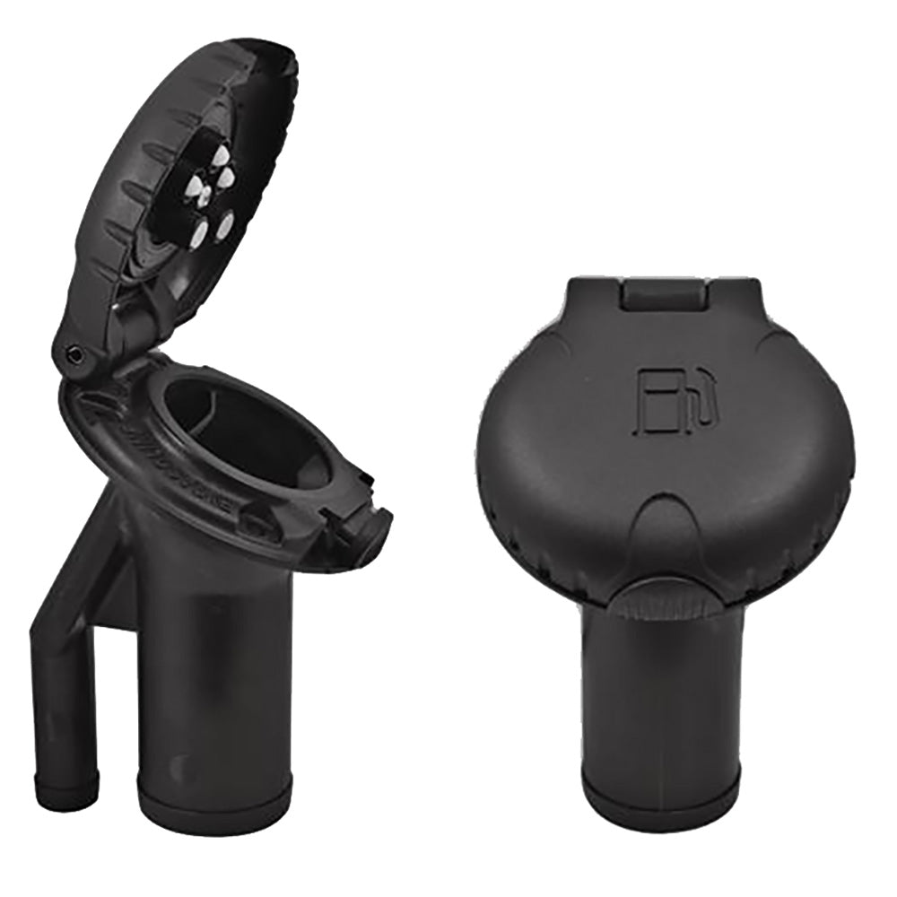 Attwood Deck Fill for Pressure Relief Systems - Angled Body & Scalloped Black Plastic Cap