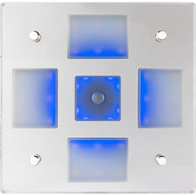 Sea-Dog Square LED Mirror Light with On/Off Dimmer - White & Blue