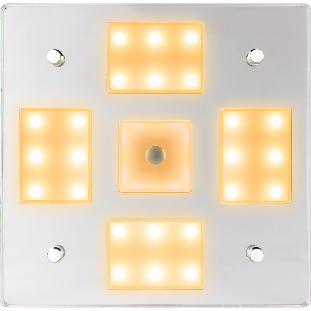 Sea-Dog Square LED Mirror Light with On/Off Dimmer - White & Blue