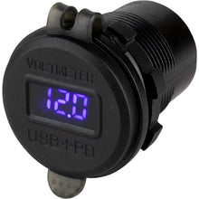 Sea-Dog Round USB & USB-C Power Socket with Hidden Voltmeter