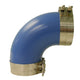 Trident Marine 4" ID 90-Degree Blue Silicone Molded Wet Exhaust Elbow with 4 T-Bolt Clamps