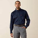 Ariat Mens FR Solid Long Work Shirt Navy Monument / Medium