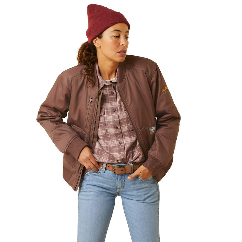 Ariat Women'S Rebar Stretch Canvas Bomber Jacket