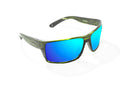 Bajio Bales Beach Sunglasses Green Stripe / Blue Mirror Glass
